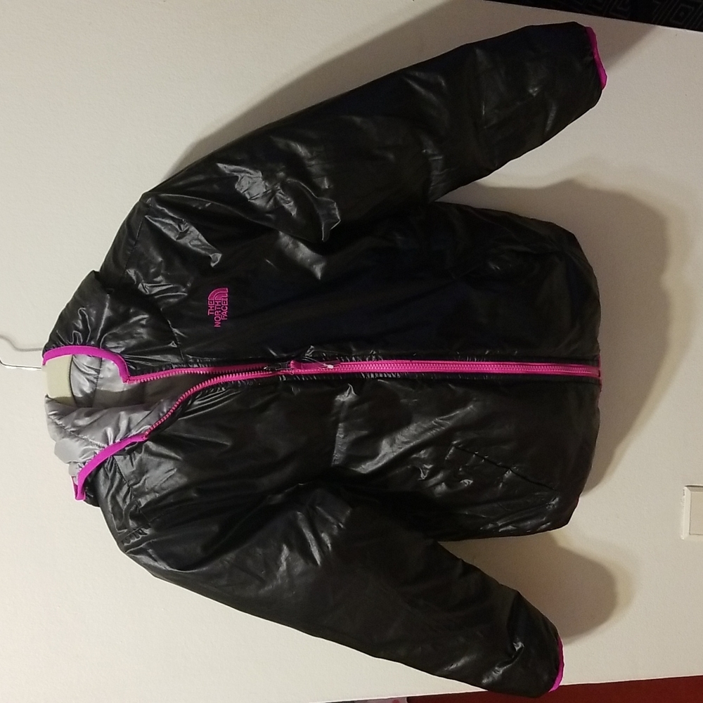 The North Face Black and Pink Puffer Jacket